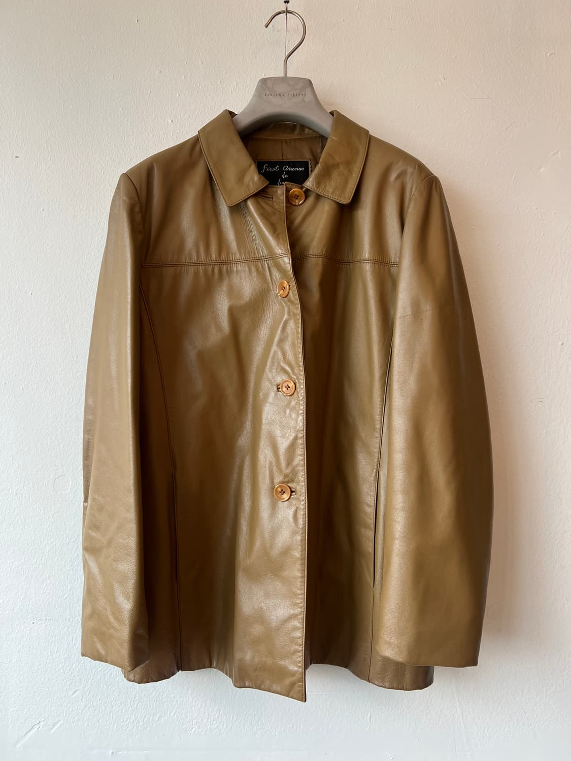 First Avenue de base 여성 카멜베이지 가죽자켓 싱글자켓 상품이미지2