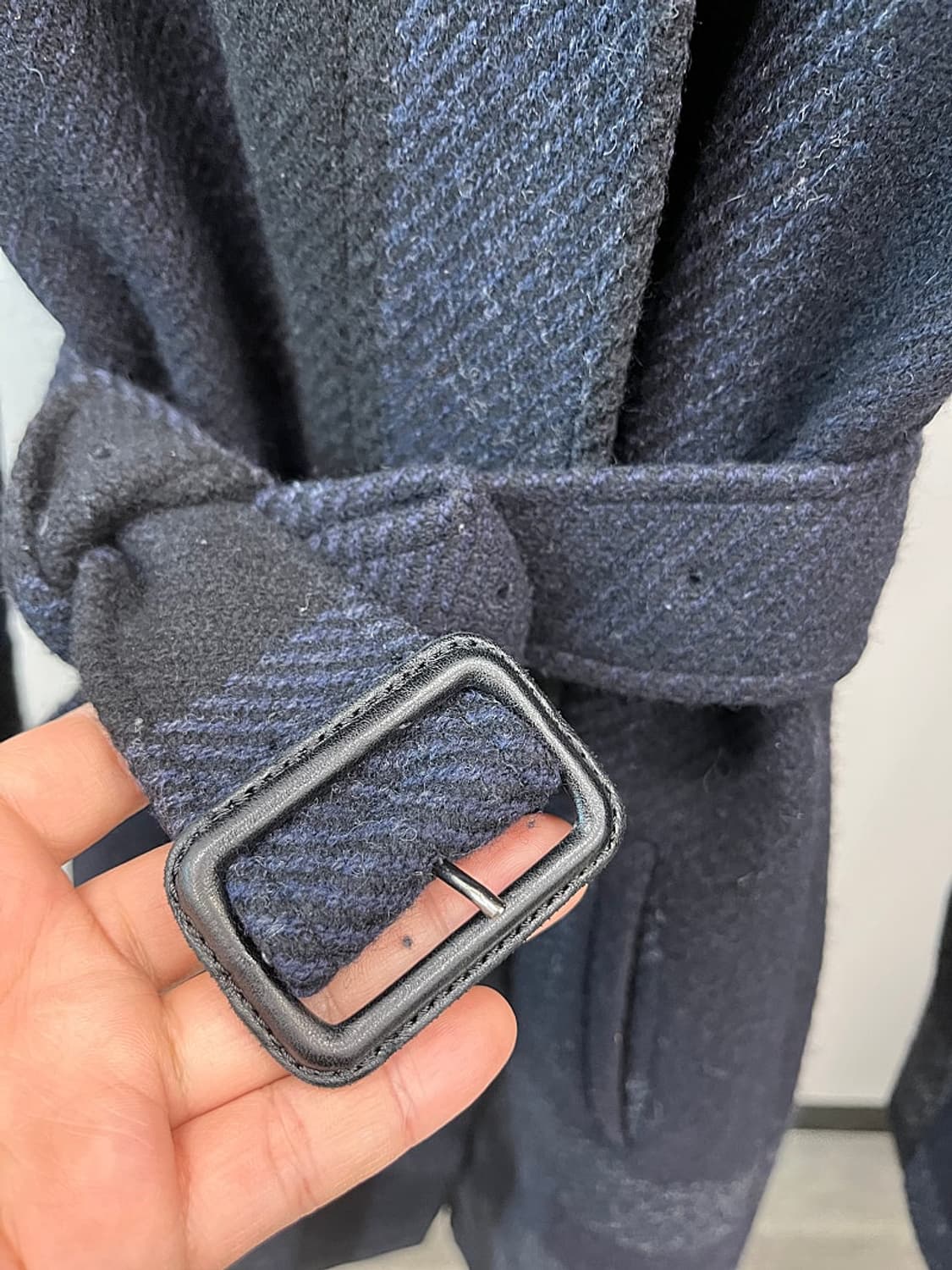 여) 버버리 네이비 체크 울코트  상품이미지9