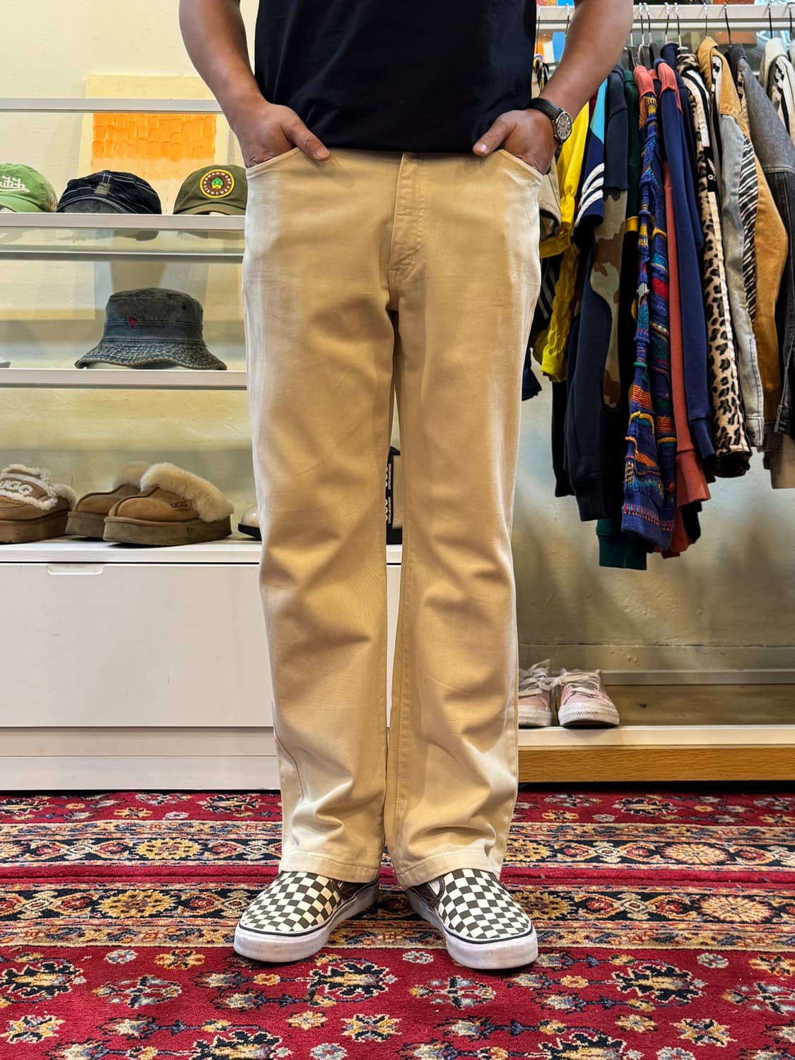 에드윈 703 데님 코튼팬츠 크림 34in 상품이미지1