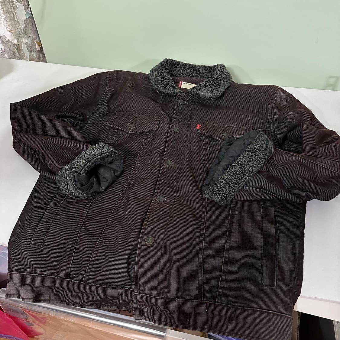 XL 리바이스 다크브라운 코듀로이 쉐르파자켓 상품이미지4