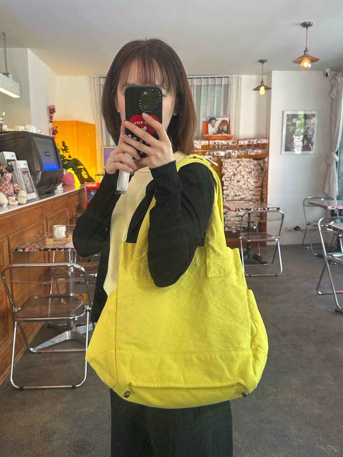 Kapital 캐피탈 no.6 스탠다드 레몬옐로우 캔버스 더플백 상품이미지2