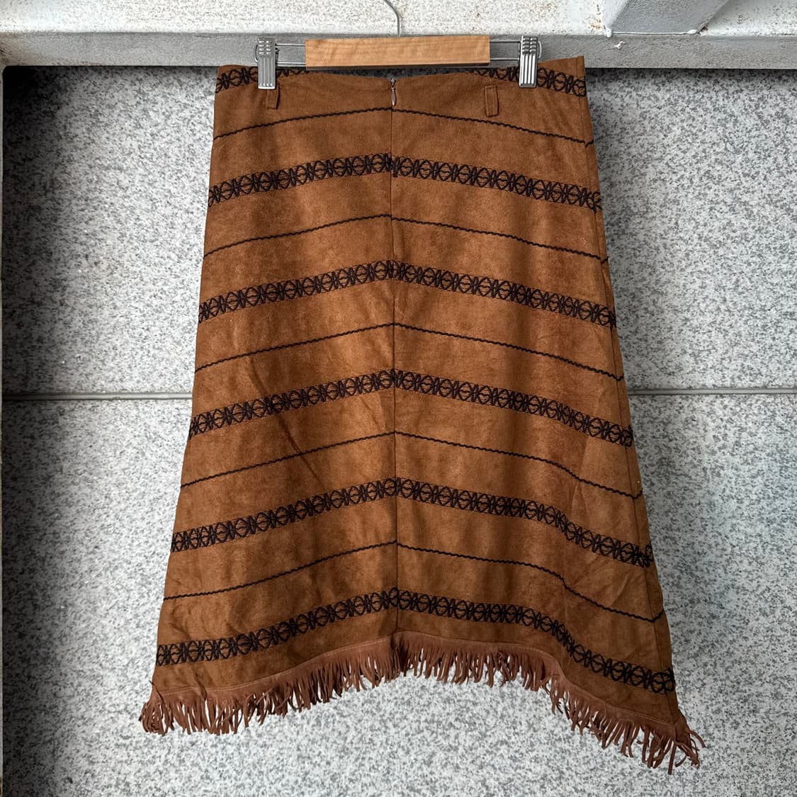 VTG JPN 웨스턴 스웨이드 미디 스커트 상품이미지2