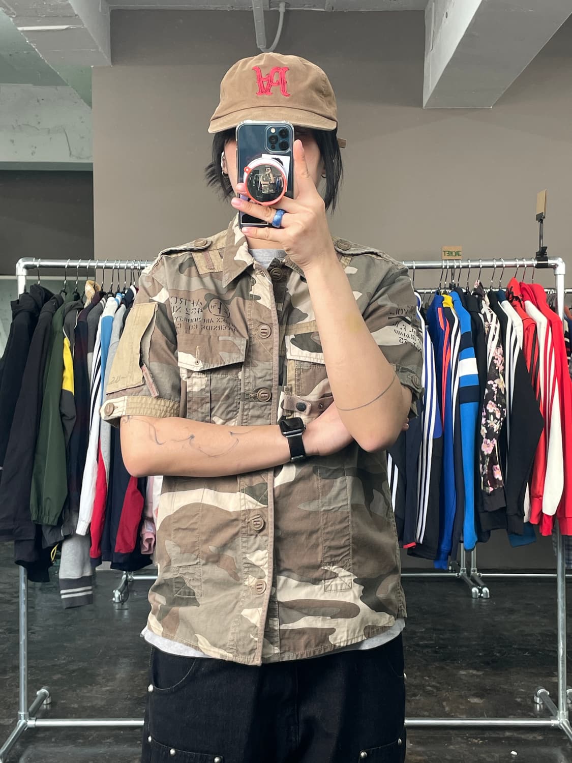 AVIREX 카모 반팔 셔츠 상품이미지2