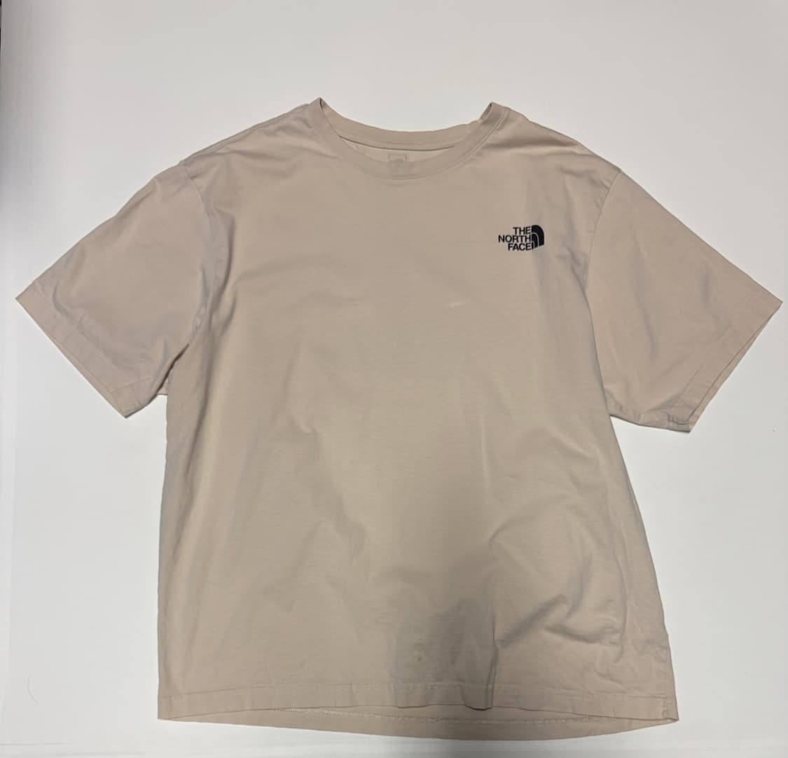 노스페이스 뒷 프린팅 레터링 반팔 티셔츠 XL ~ 2XL 베이지 상품이미지2
