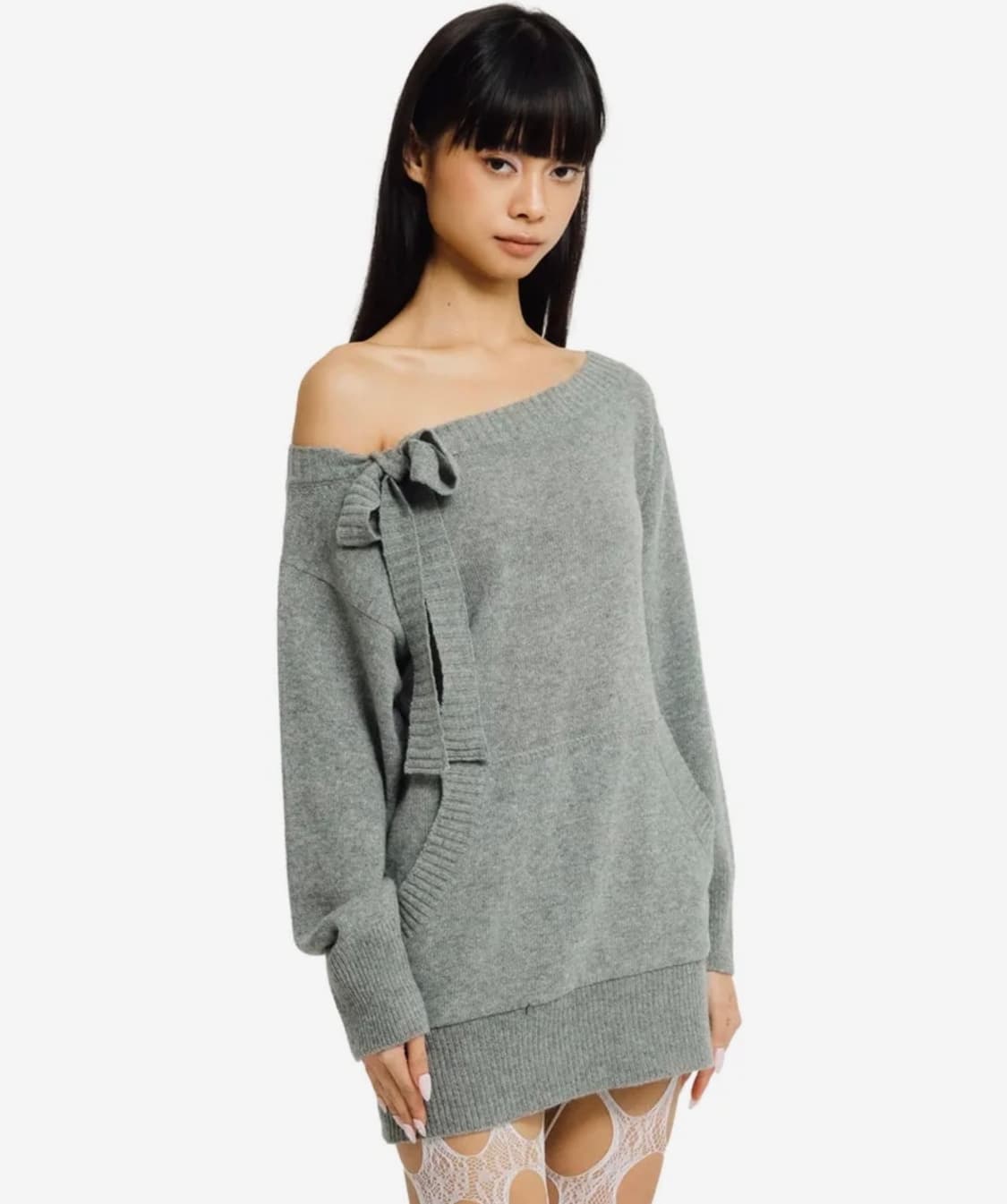 포어링 muffin knit dress grey 상품이미지1