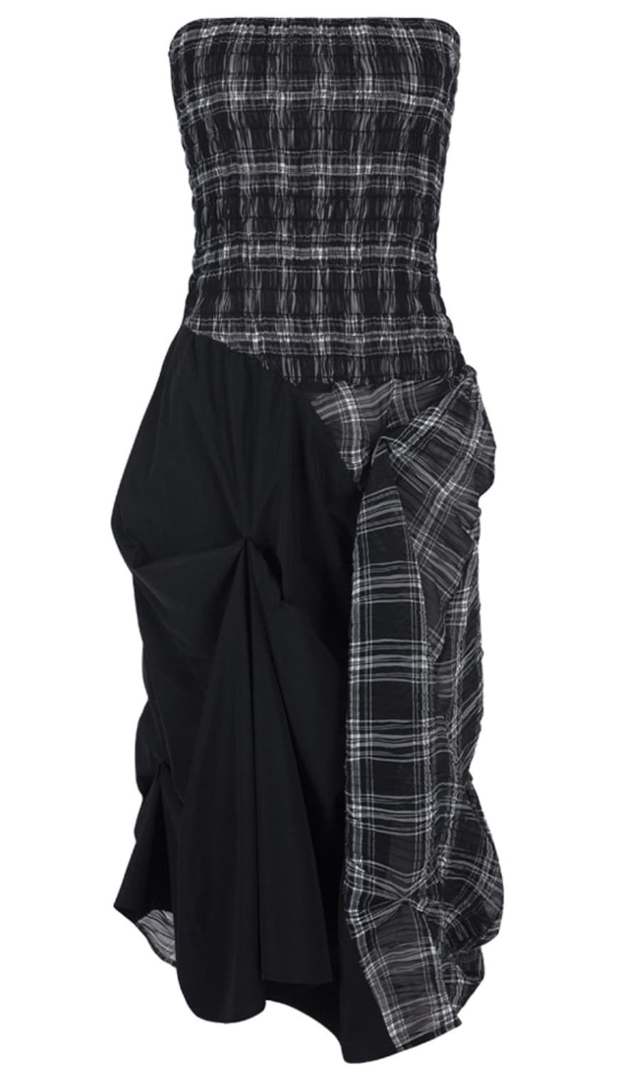 [S] DOZI smoking draped dress black 상품이미지1