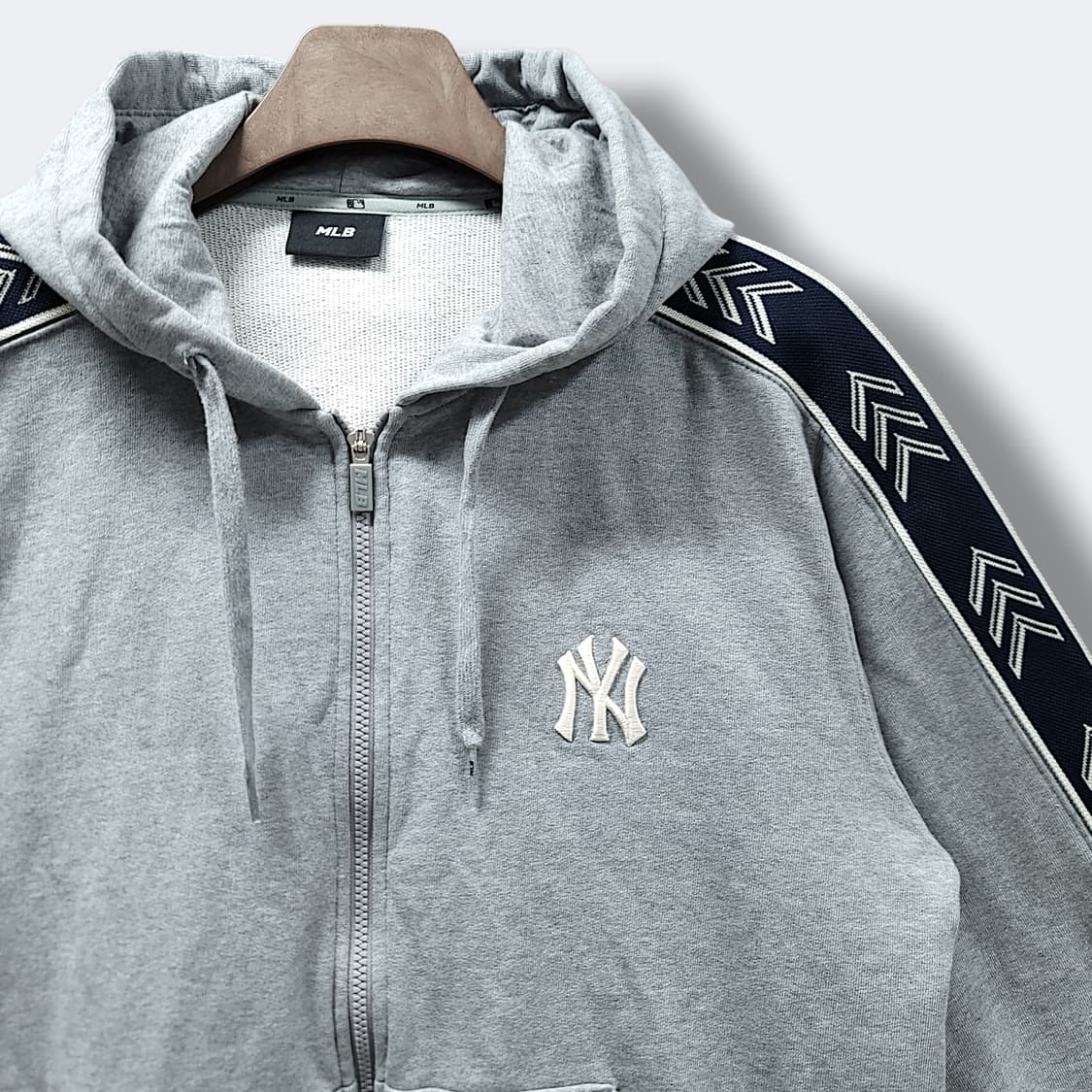 [XL] MLB 뉴욕양키즈 멜란지 그레이 후드집업 상품이미지4