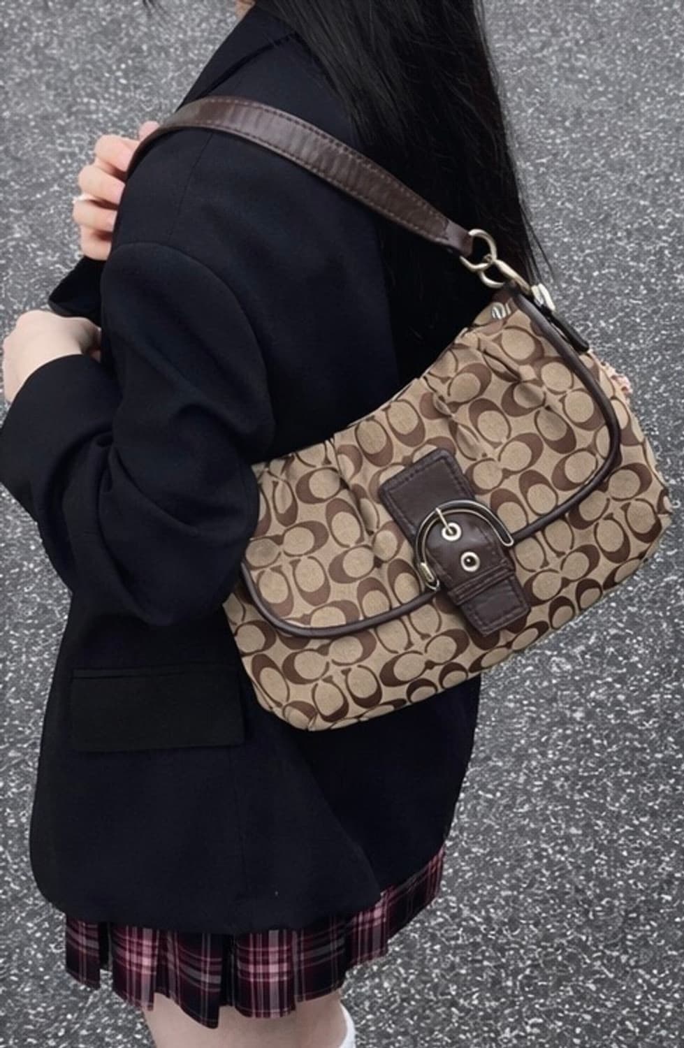 90s coach soho 코치 시그니처 소호 브라운 숄더백 핸드백 상품이미지3