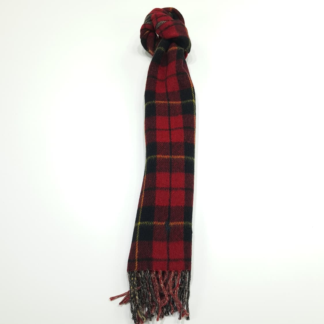 MX325 폴로 랄프로렌 레드 타탄체크 헤링본 양면 램스울 목도리 머플러 상품이미지4