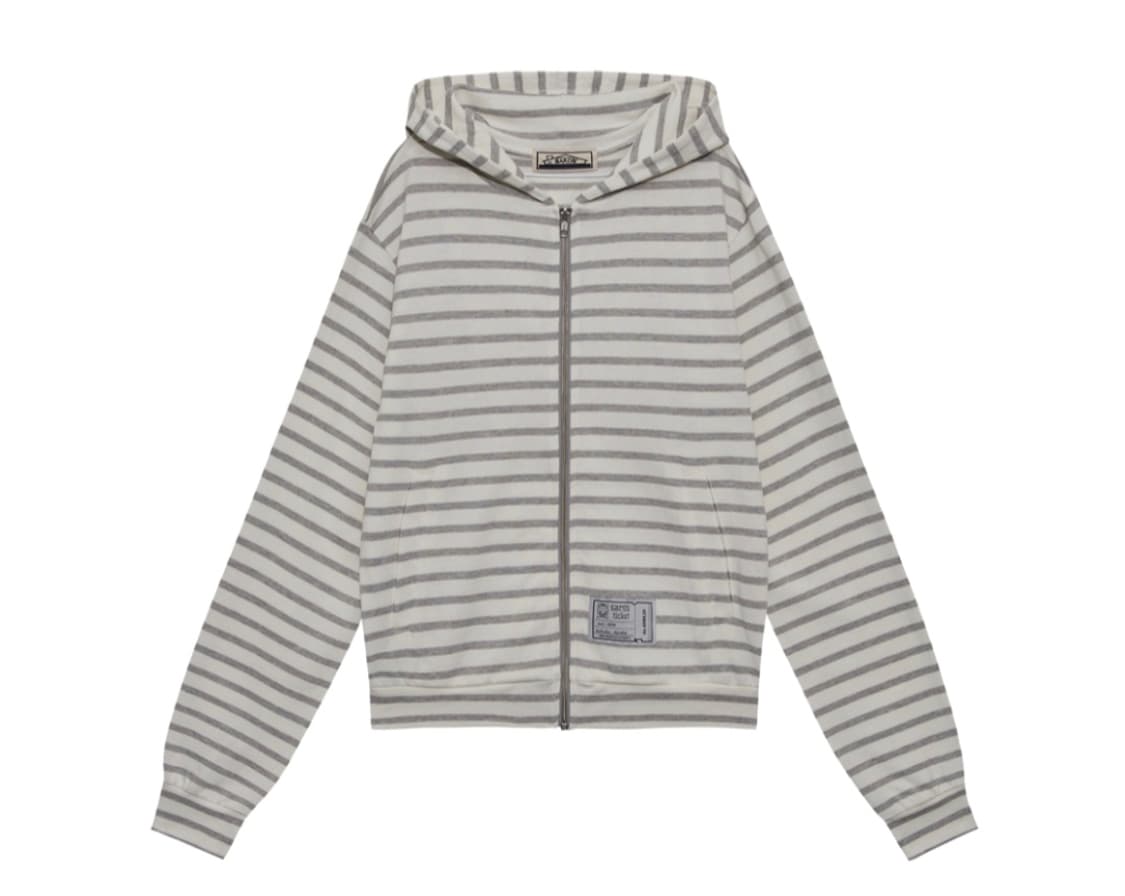 사로스 스트라이프 집업 화이트 1 상품이미지1