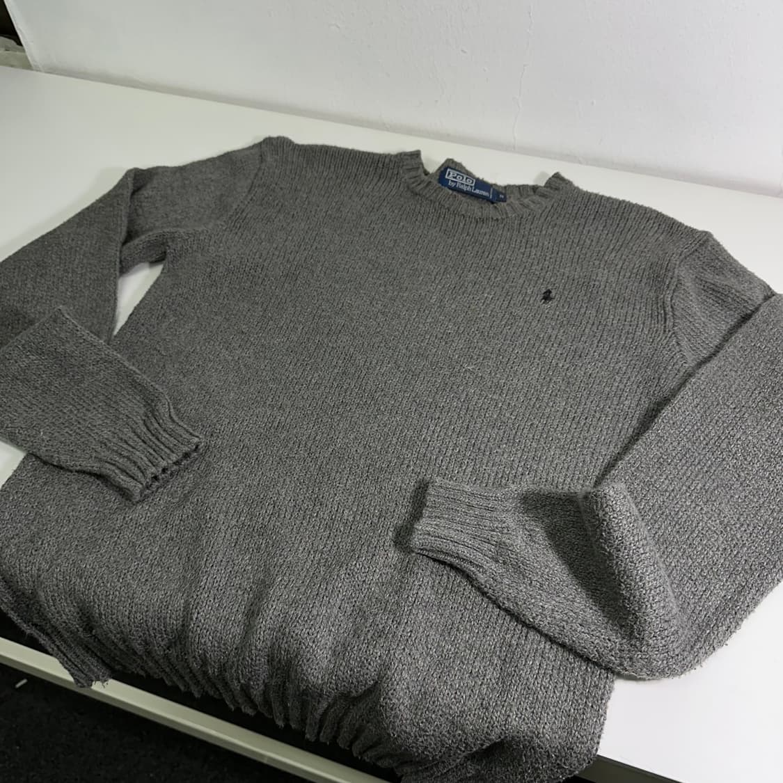 M 폴로 랄프로렌 차콜 면 라운드 니트 상품이미지3