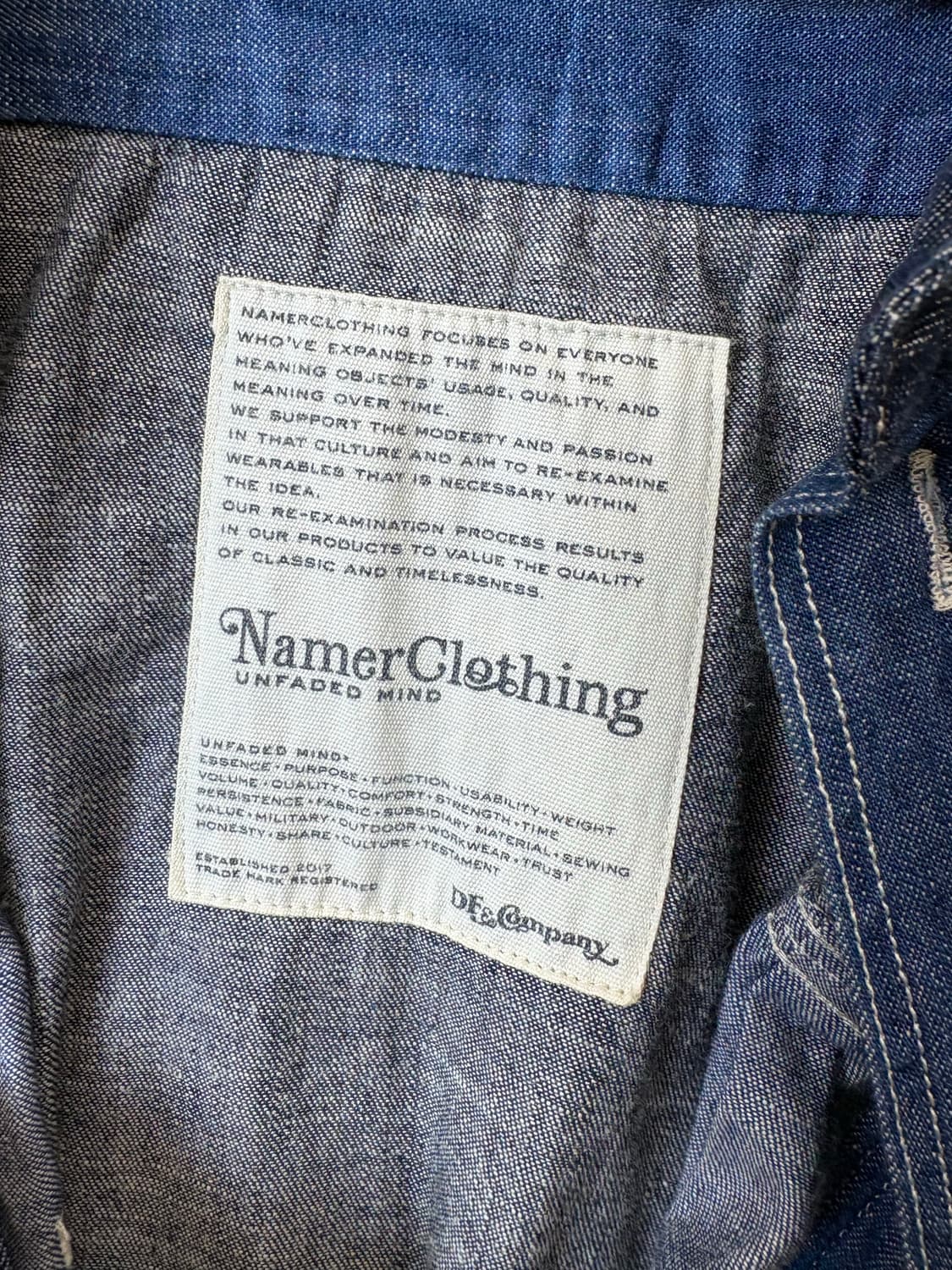 네이머클로딩 1세대 데님 믹스 셔츠 상품이미지7