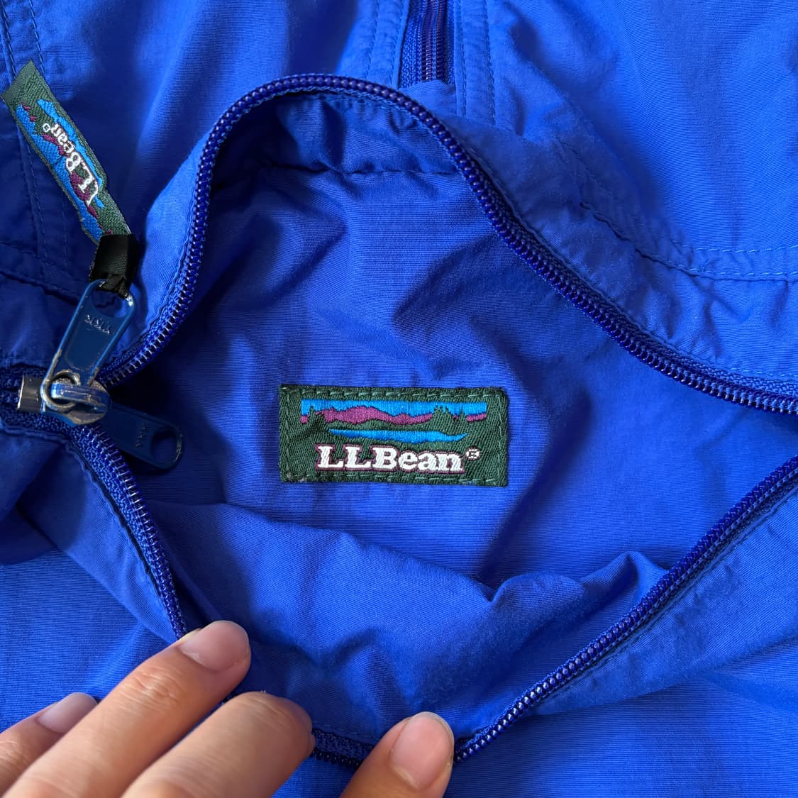 90s L.L.bean 90년대 미국 생산 엘엘빈 블루 패커블 바람막이 상품이미지8