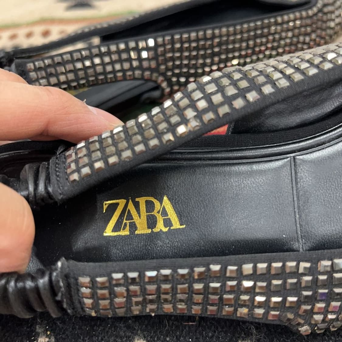 자라 ZARA 라인스톤 슬링백 플랫슈즈 245 X01762 상품이미지4