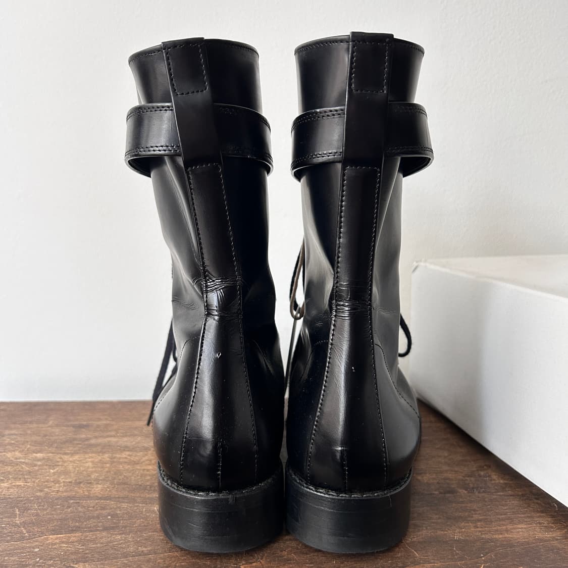 Strap Belt Leather Boots 상품이미지4