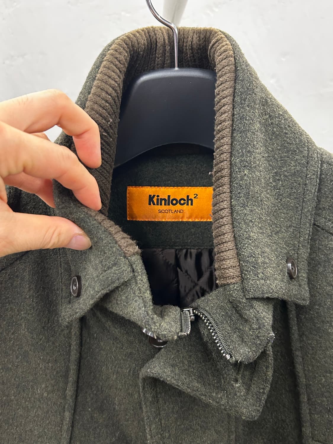 스코트랜드 킨록(Kinloch) 그린 롱 코트 상품이미지5