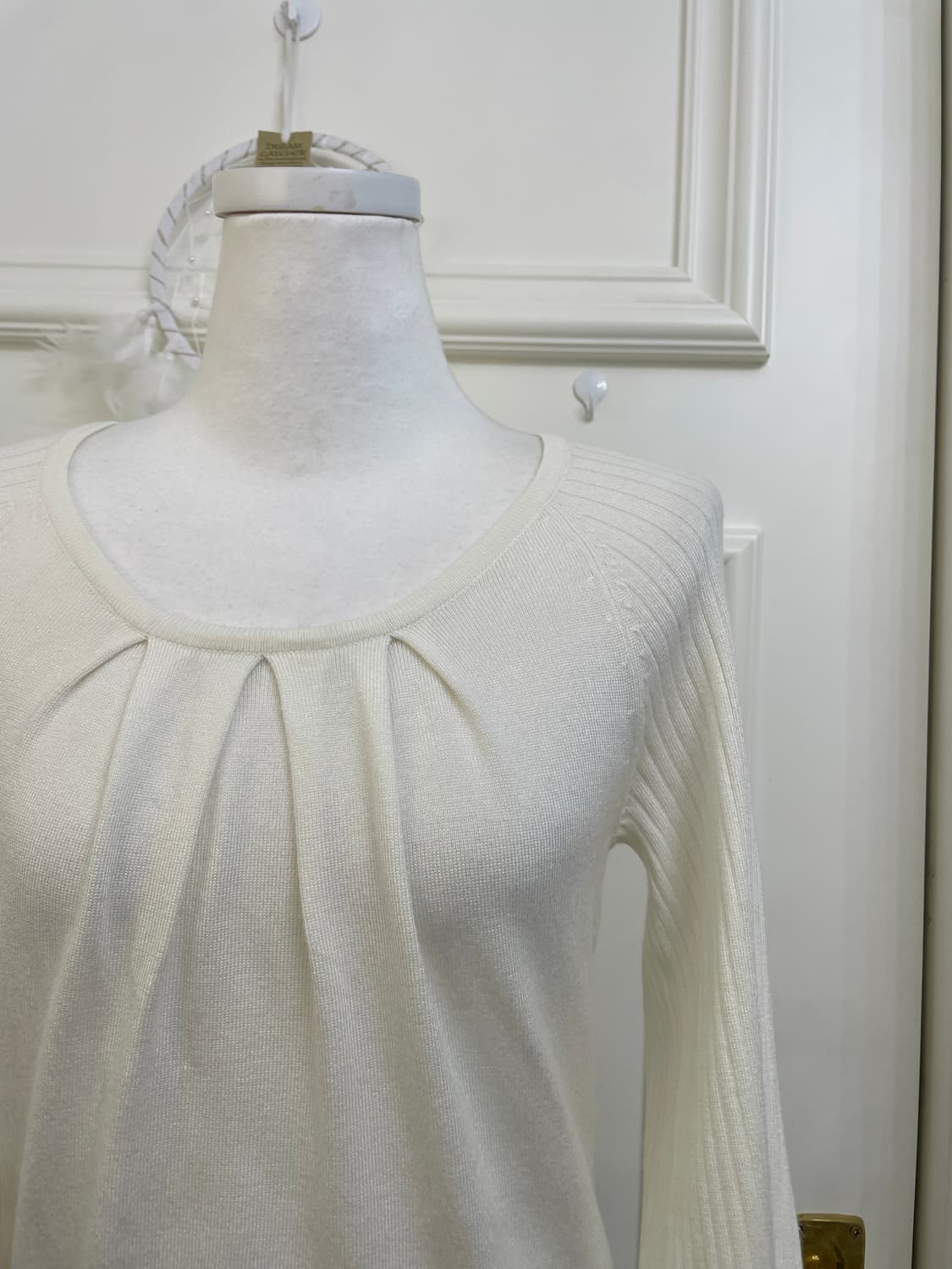 ivory pleats point basic knit top 상품이미지6