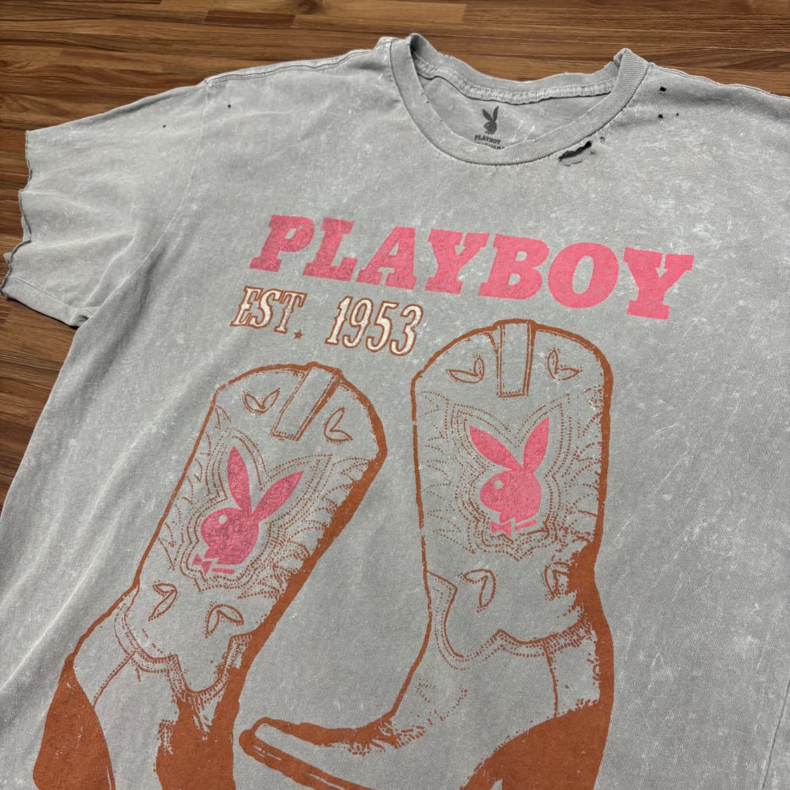 플레이보이 playboy 디스 웨스턴 부츠 반팔티 티셔츠 빈티지 팔리 l 상품이미지2