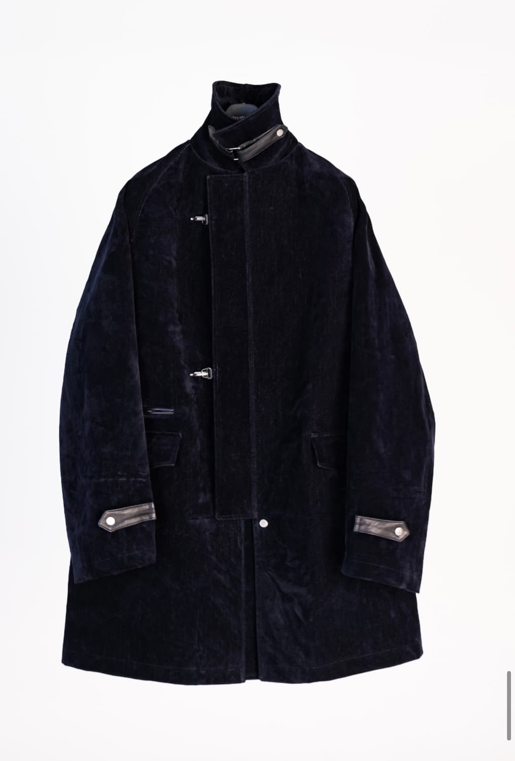 HACIENDA Leather-Trimmed Velour Coat 상품이미지5