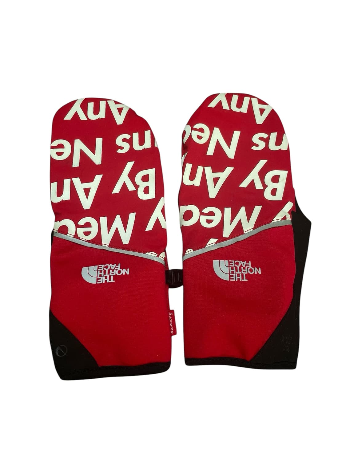 슈프림 노스페이스 15fw 레터링 장갑 레드 슈노 상품이미지1