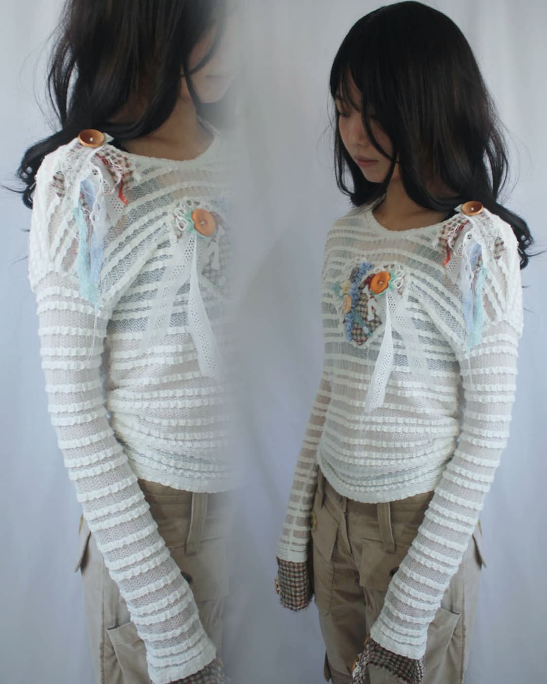 KITSCH lace HEART&WING frill long sleeve 상품이미지9