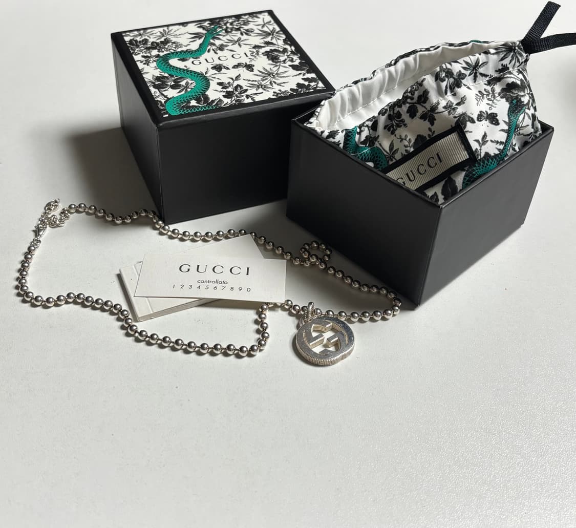 구찌 G 인터로킹 볼체인 목걸이 풀박스 925 (정가 70만원대) 상품이미지1