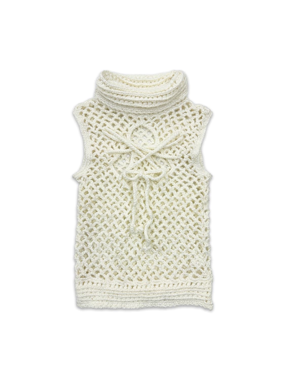 빈티지 디테일 하이넥 레이어드 니트 베스트 상품이미지2