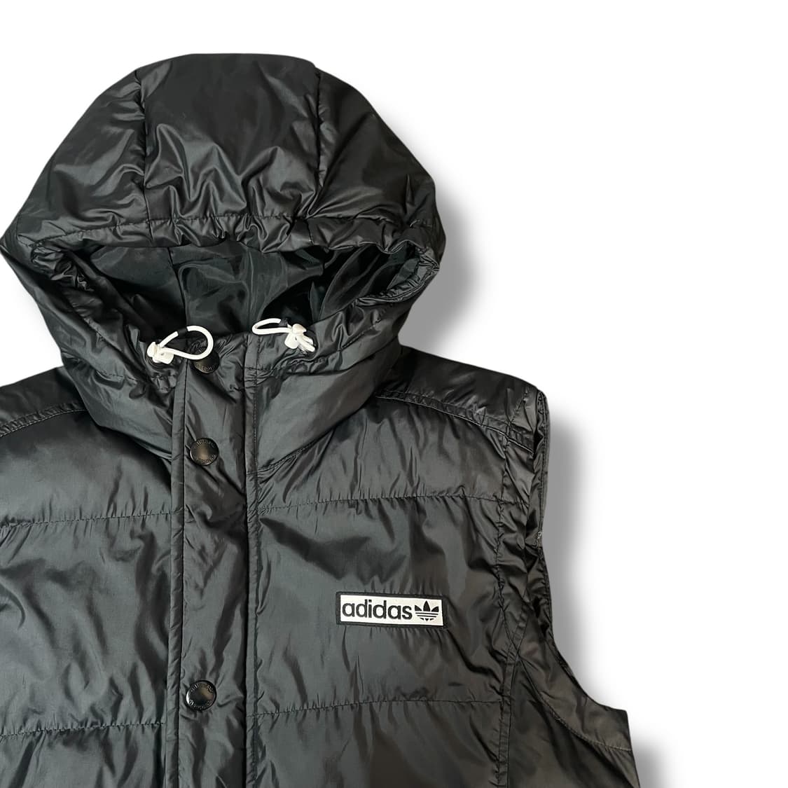 아디다스 블랙 오리지널 90's 후드 패딩 조끼 90 상품이미지3