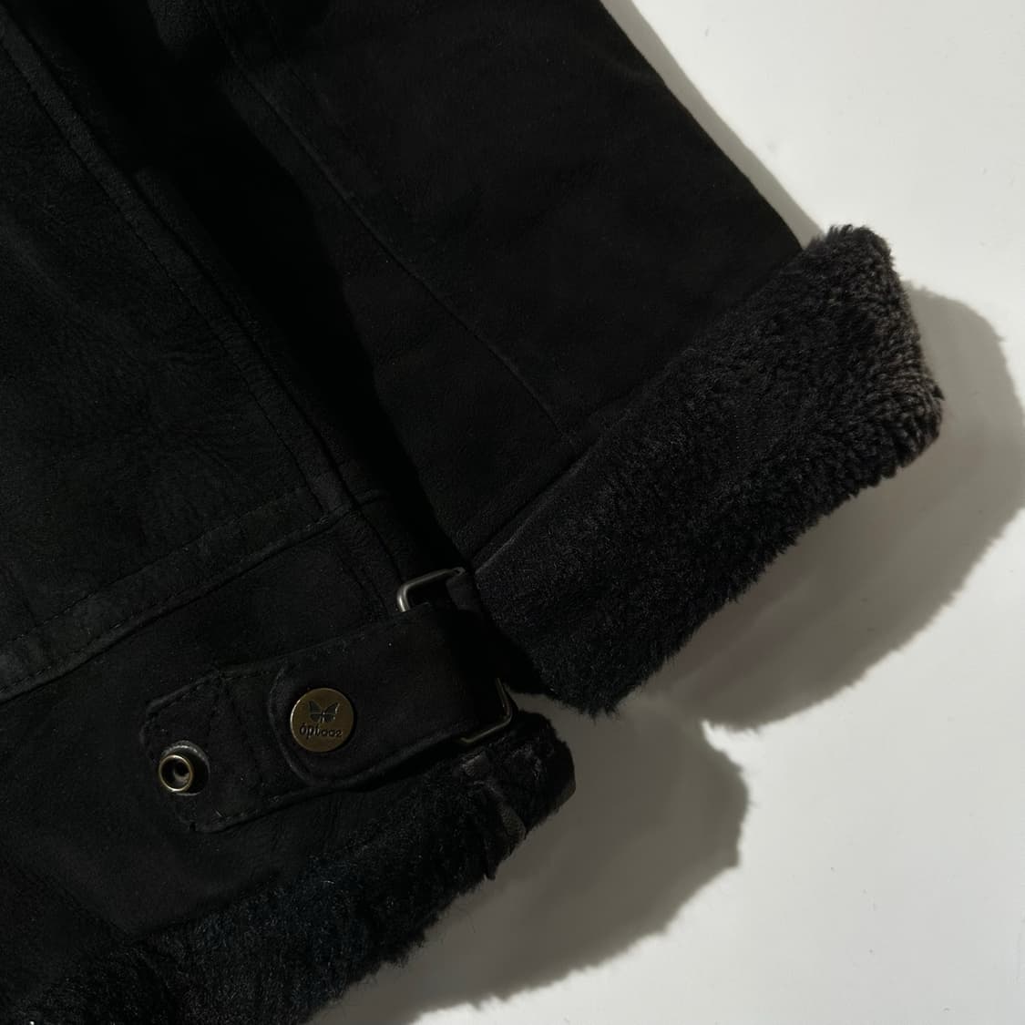 Opt002 램스킨 시어링 무스탕 봄버 자켓 블랙 상품이미지8