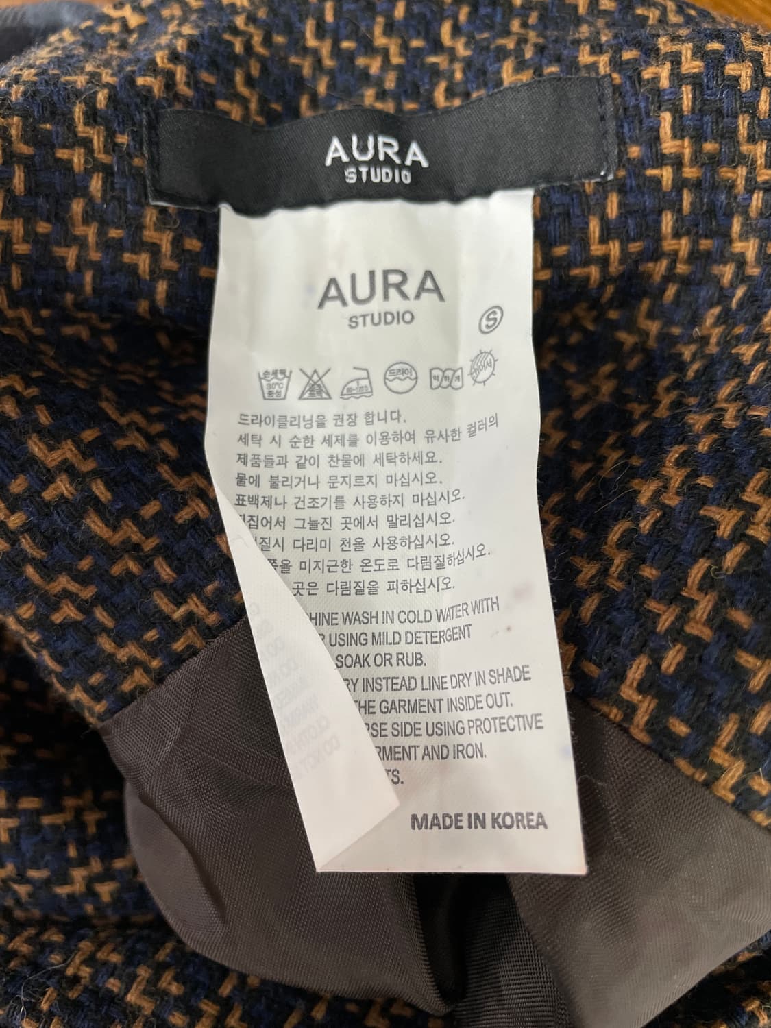 AURA STUDIO 체크/하운즈투스 배색 버튼 스커트 상품이미지7