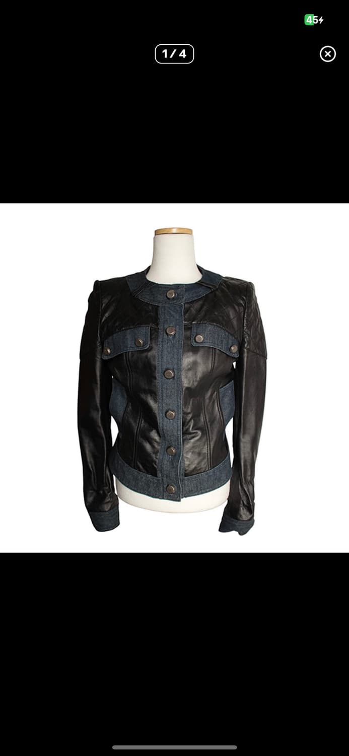 제시뉴욕 블랙 램스킨 데님 트림 자켓 44,55 상품이미지1