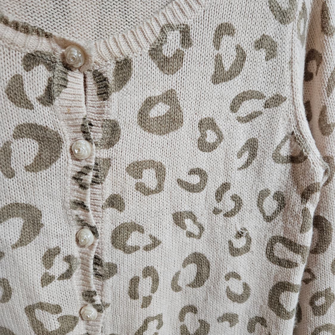 리즈리사 핑크 호피 가디건 라떼갸루 LIZLISA 상품이미지4