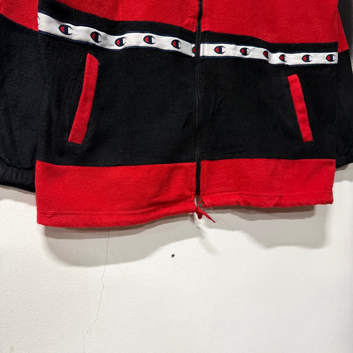 00s 챔피온 올드스쿨 컬러 블록 빅 로고 플리스 자켓 상품이미지4