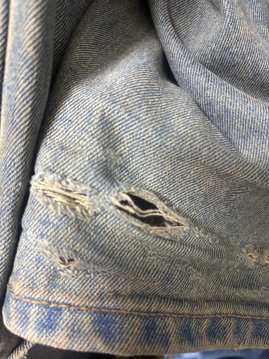 스컬프터Destroyed Denim Pants Brushed Indigo 상품이미지3