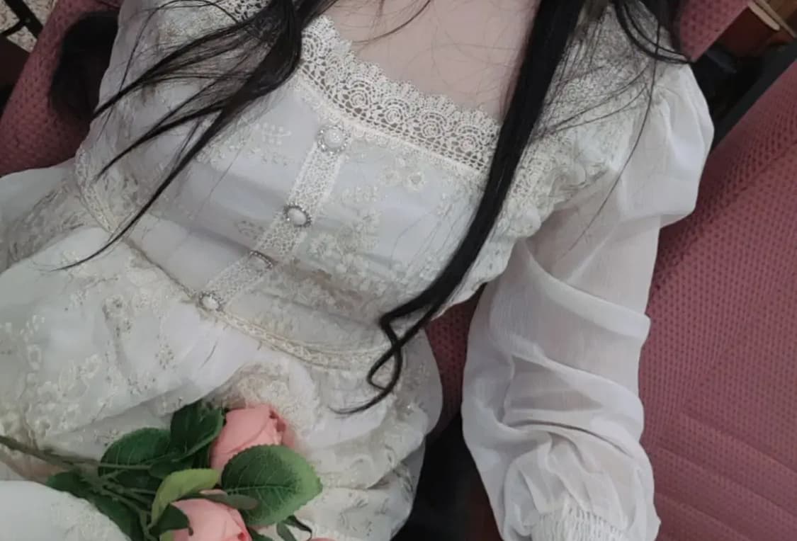 빈티지 레이스 자수 스퀘어넥 롱원피스 상품이미지2