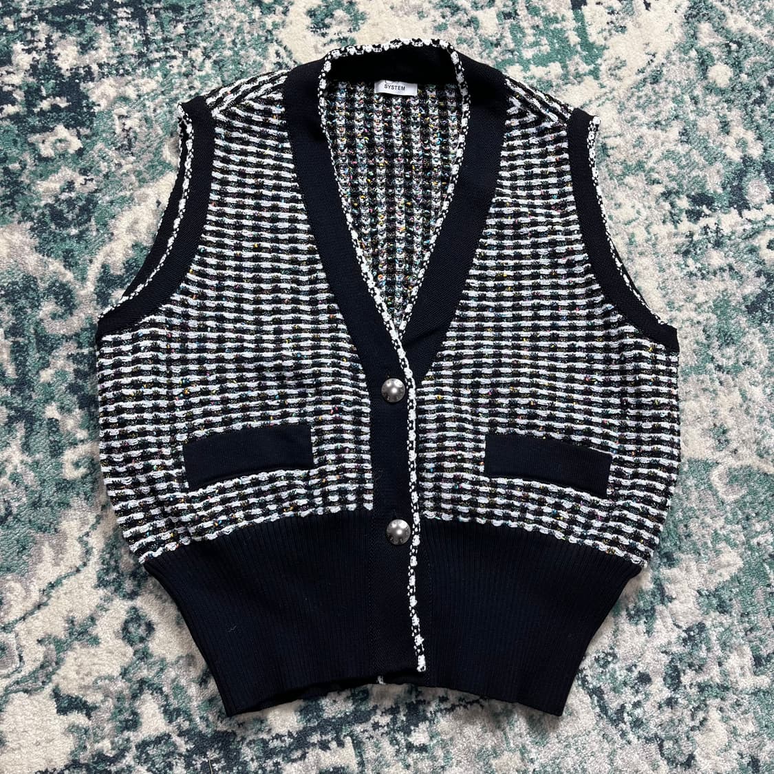 System 한섬 시스템 22 트위드 니트 베스트(90) 상품이미지1