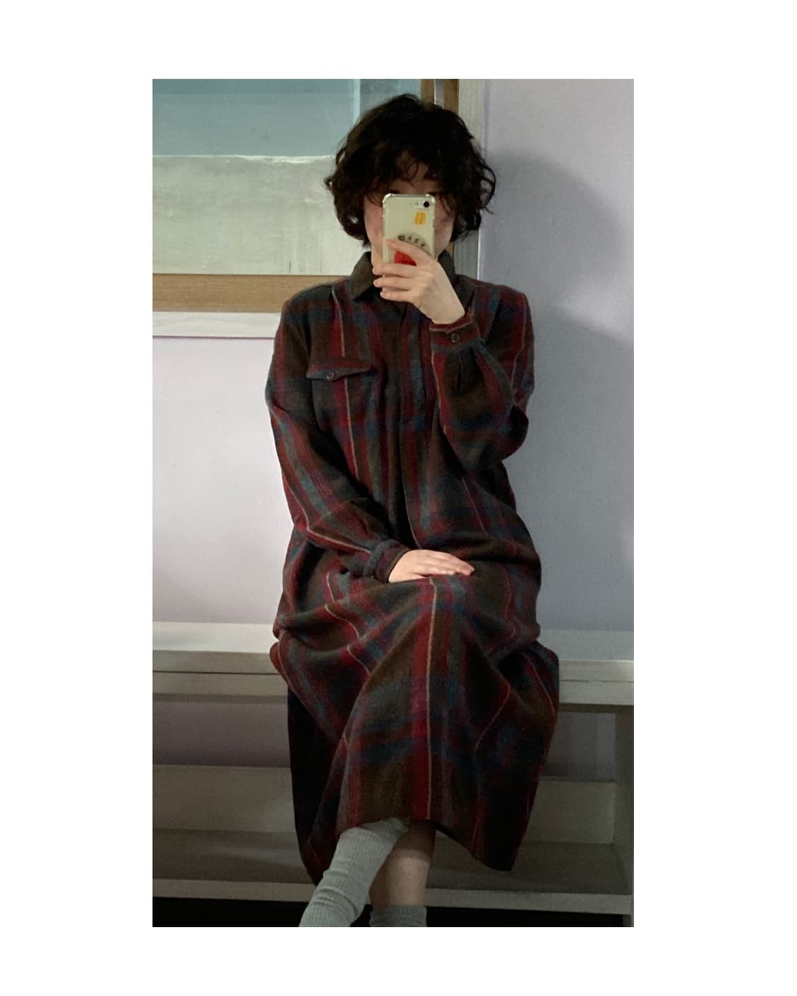 가을겨울 포근 체크 원피스 상품이미지4