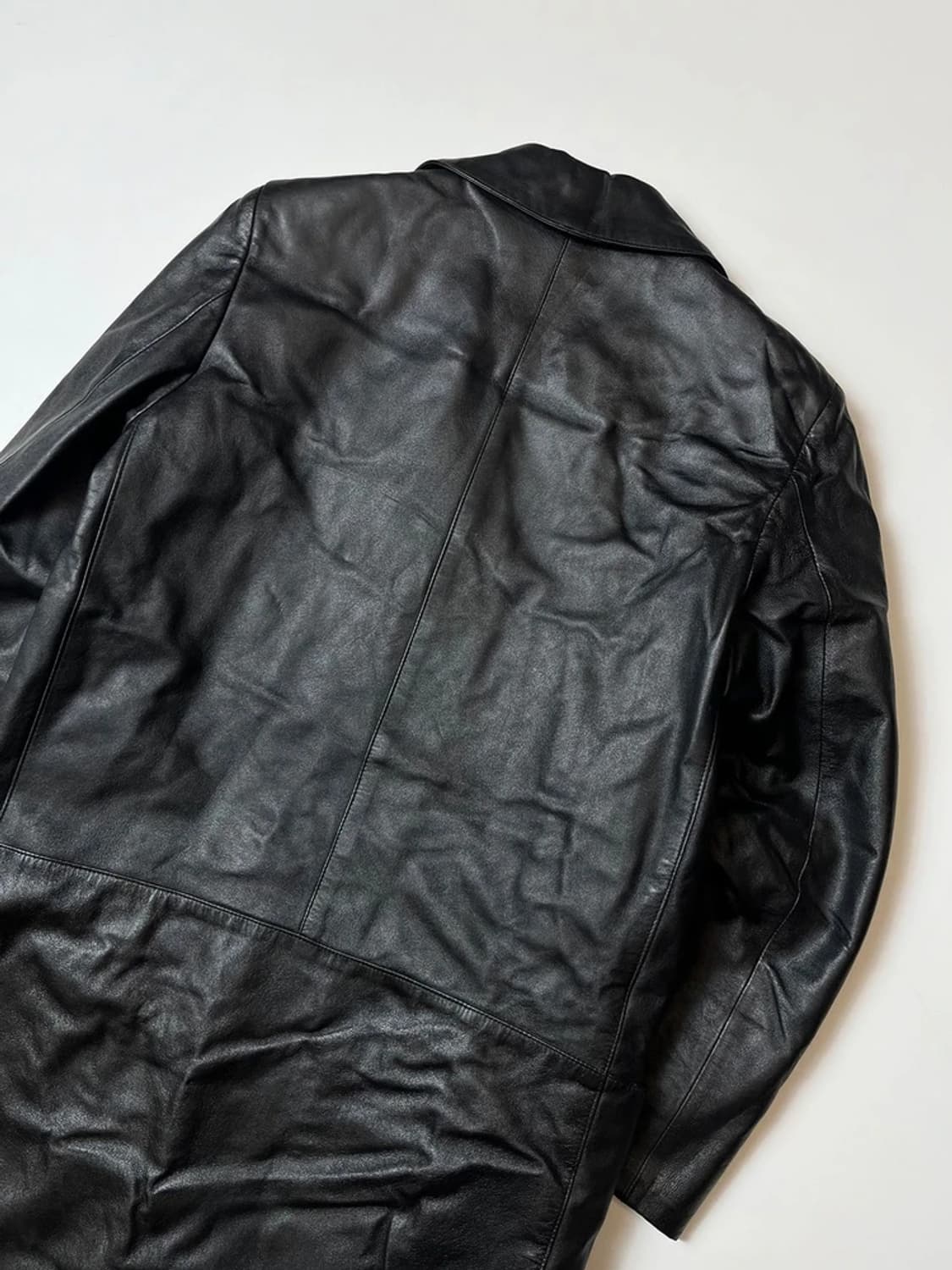 베르사체 90's 더블 브레스티드 소가죽 롱 코트 PN8766 상품이미지5