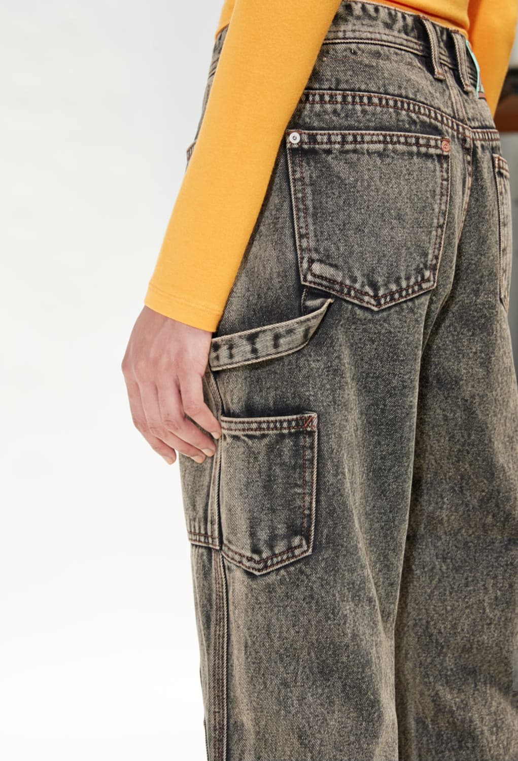 [28] 앤더슨벨 오버 다이 바우하우스 패치 데님 진 팬츠 바지 상품이미지6