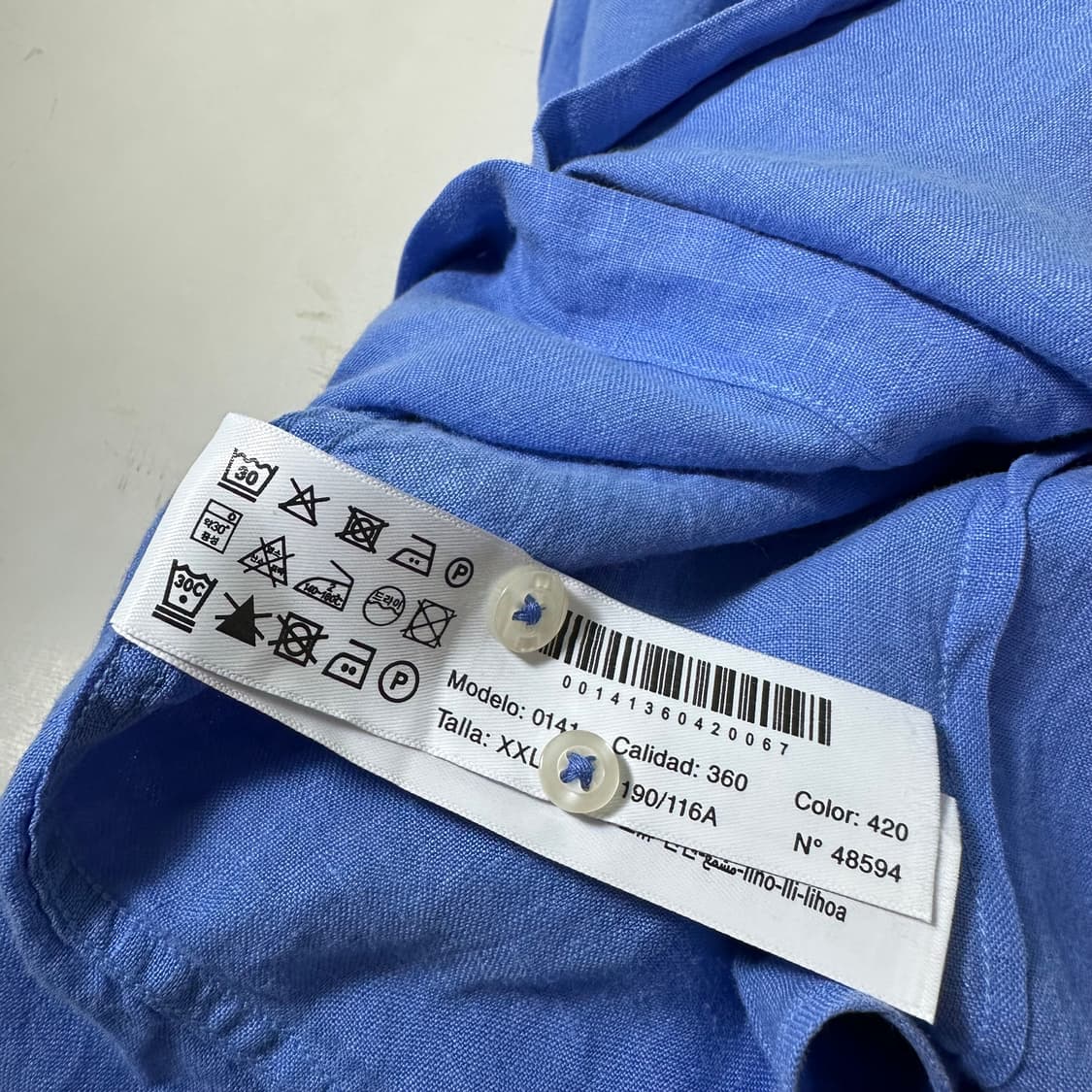 XXL 110 마시모두띠 스카이블루 린넨100% 린넨셔츠 상품이미지6