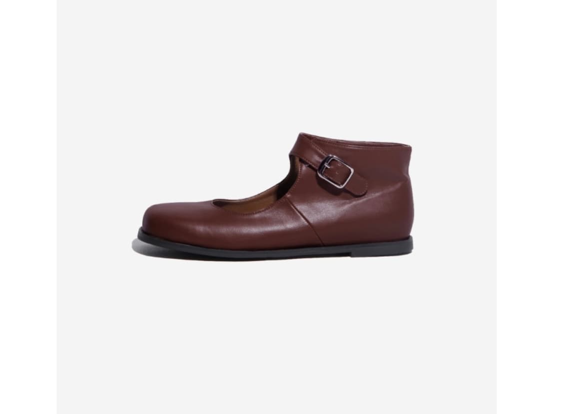 코모레비뮤지엄 클래식 레더 앵클 플랫슈즈 235 상품이미지1