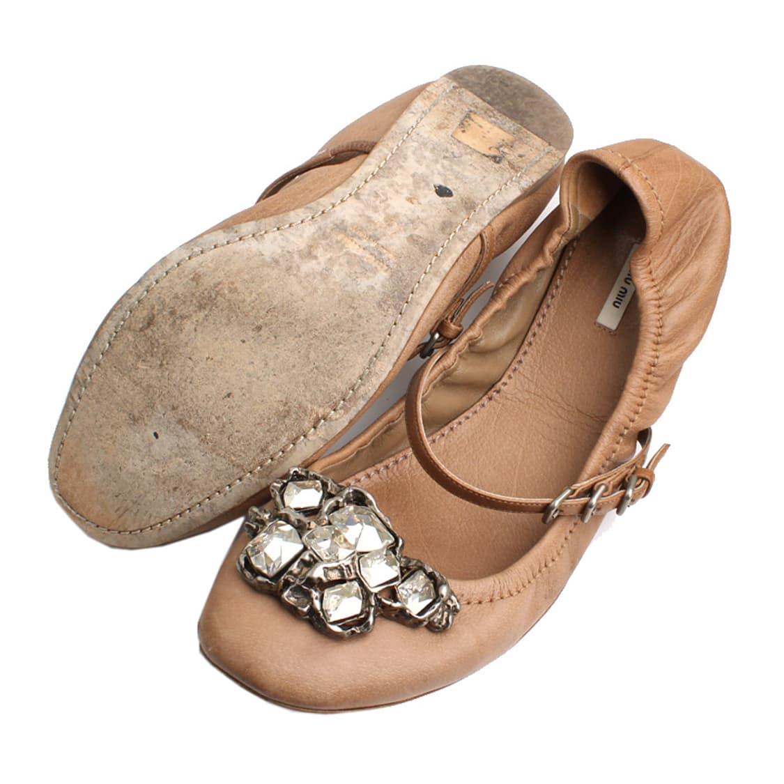 미우미우 카멜 쥬얼 플랫슈즈 40.5 상품이미지4