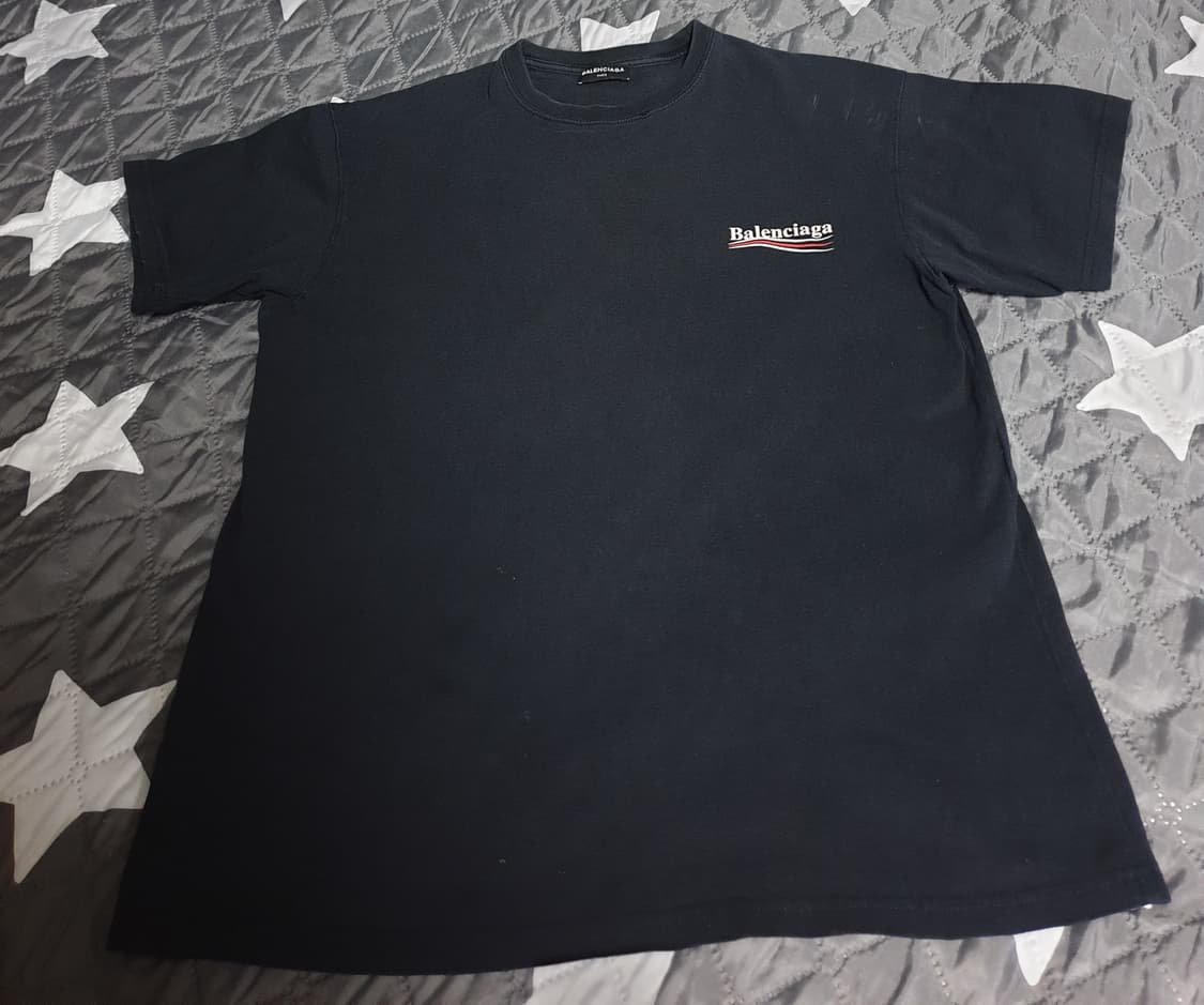 17s 발렌시아가 웨이브로고 반팔티 블랙 (S) 상품이미지1