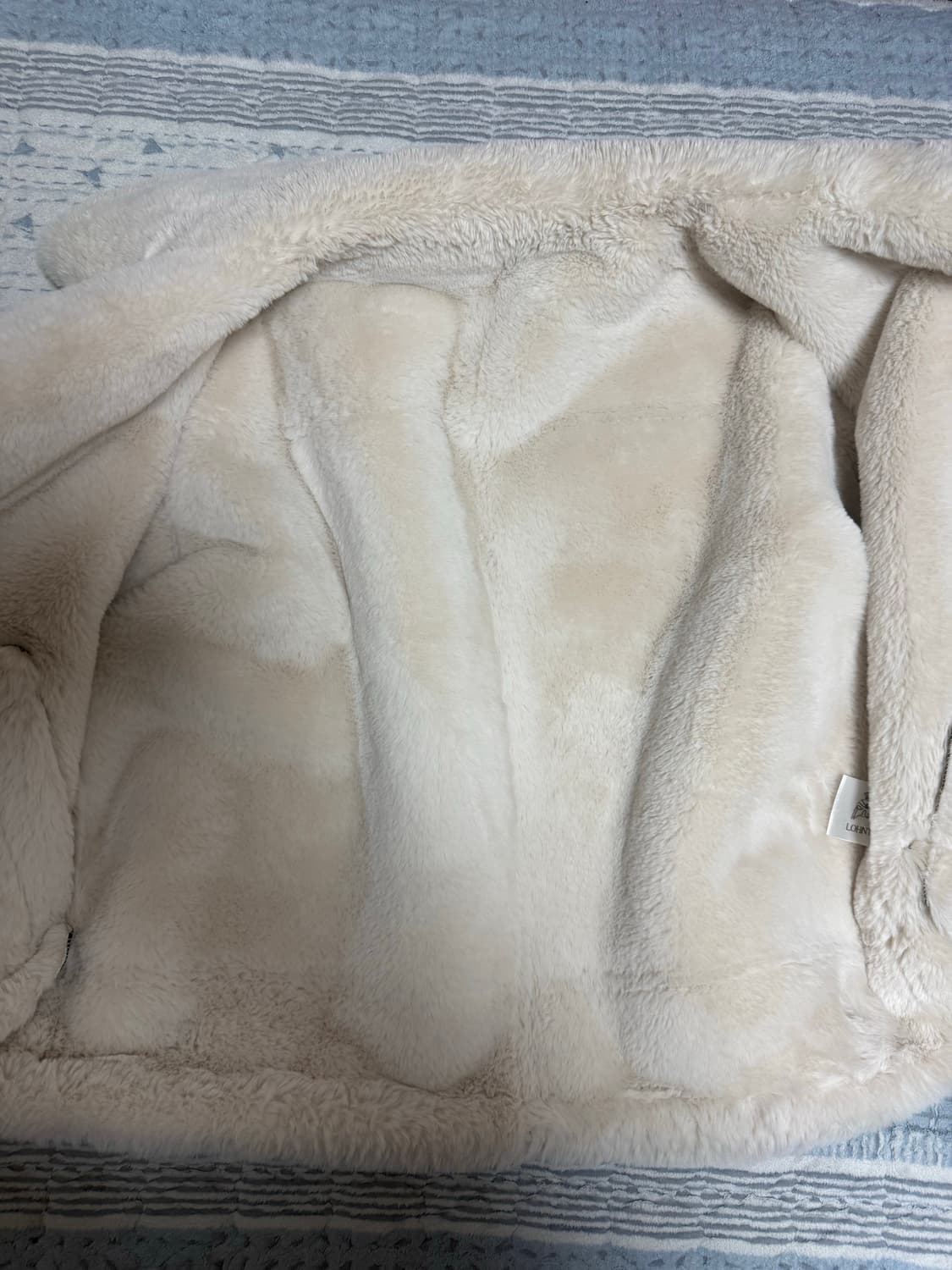 론트 비건 레더 무스탕 다크브라운 L 상품이미지5