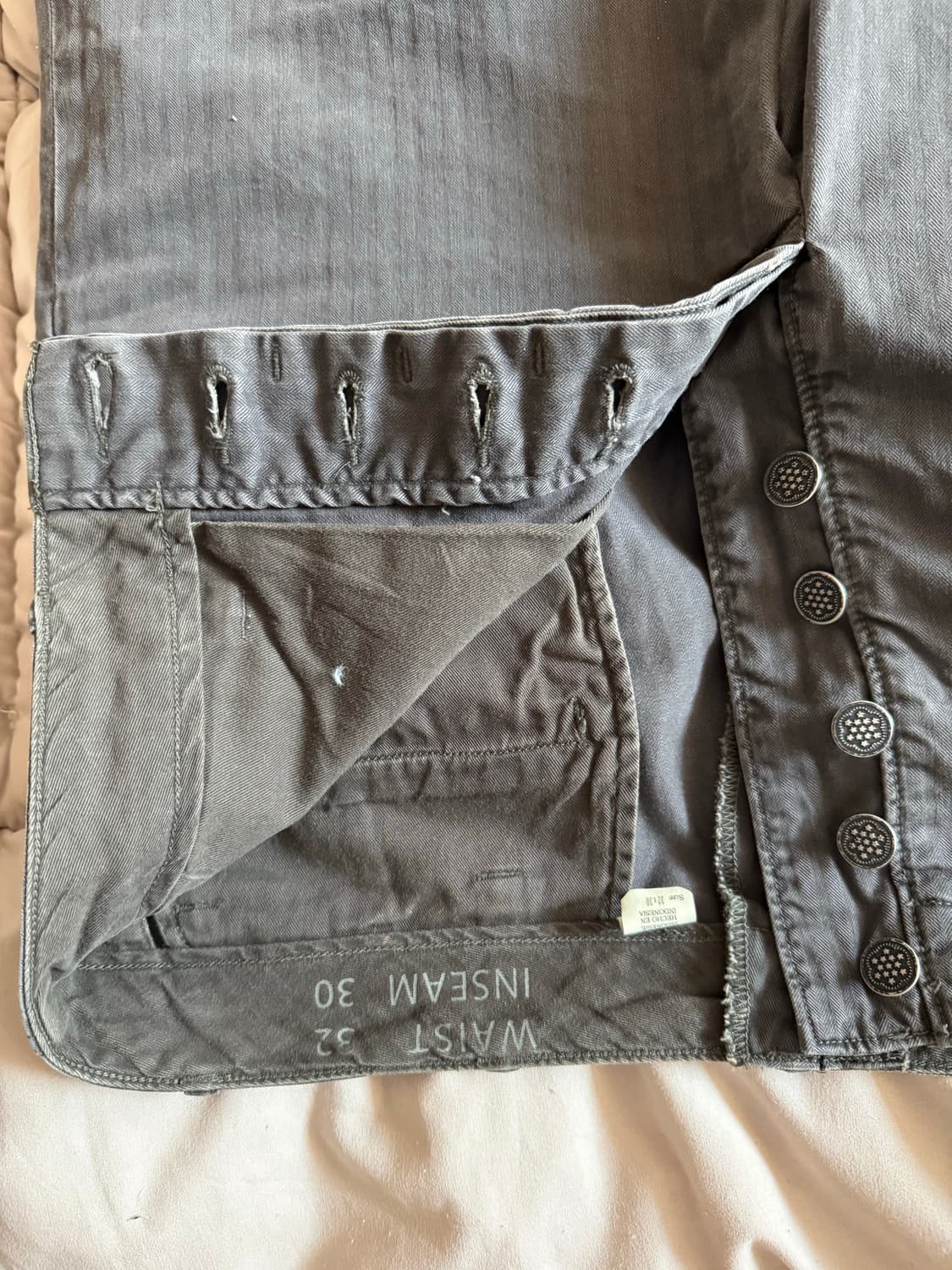 RRL 헤링본 필드 팬츠 워시드 블랙 32-30 상품이미지3