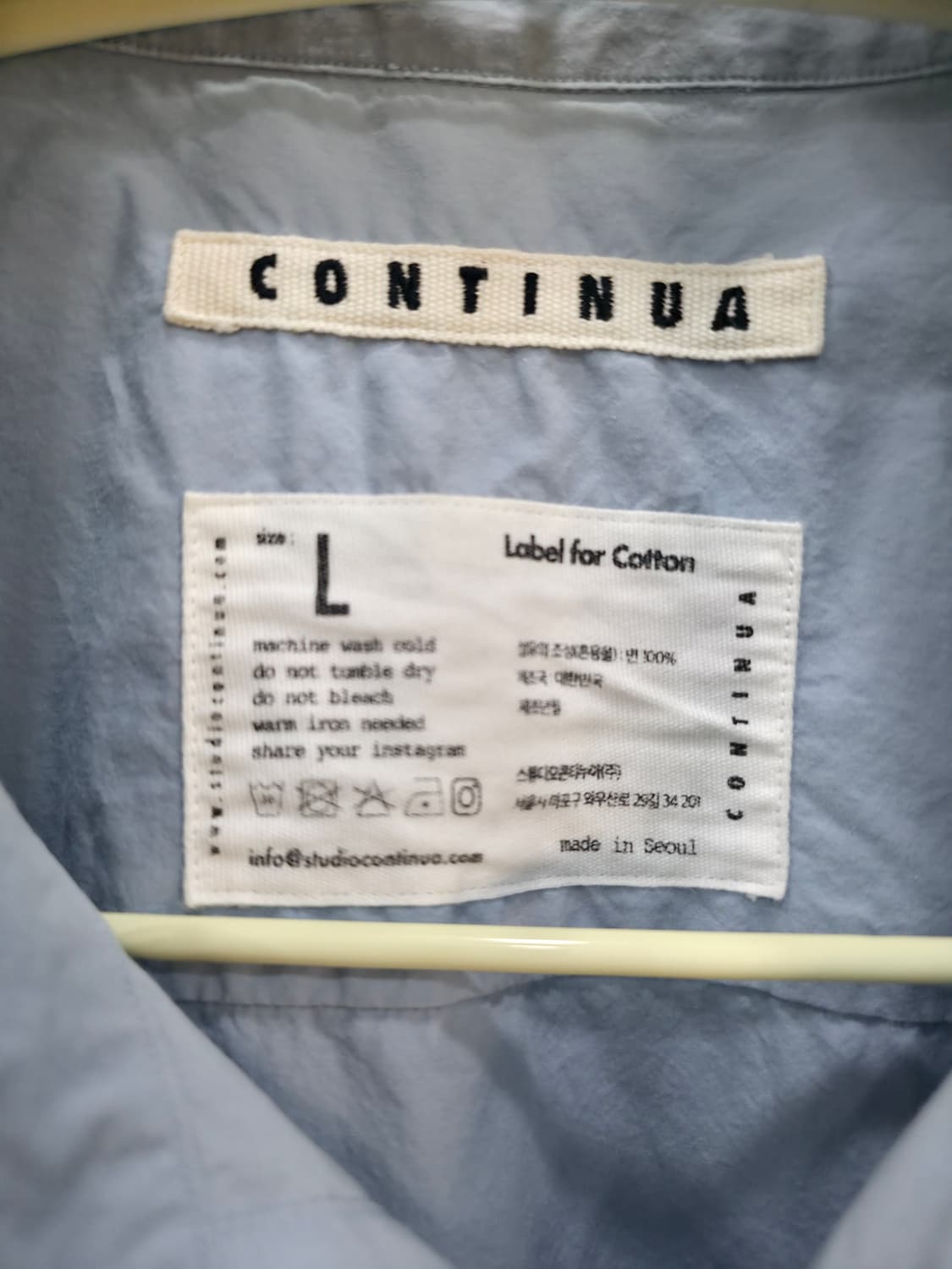 콘티누아 80수 코튼 셔츠 CONTINUA 상품이미지7