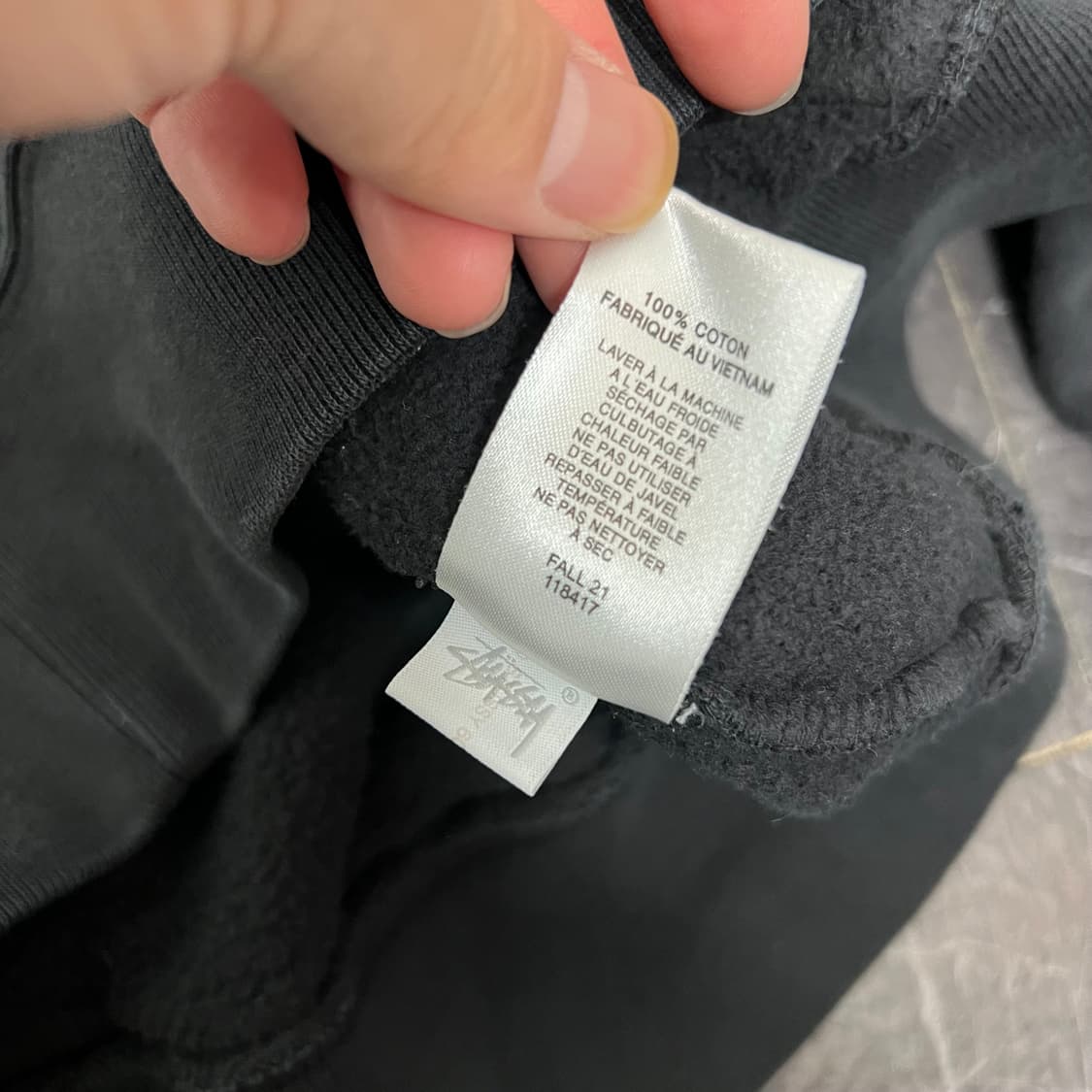 스투시 베이직 스탁로고 후디 블랙 상품이미지5