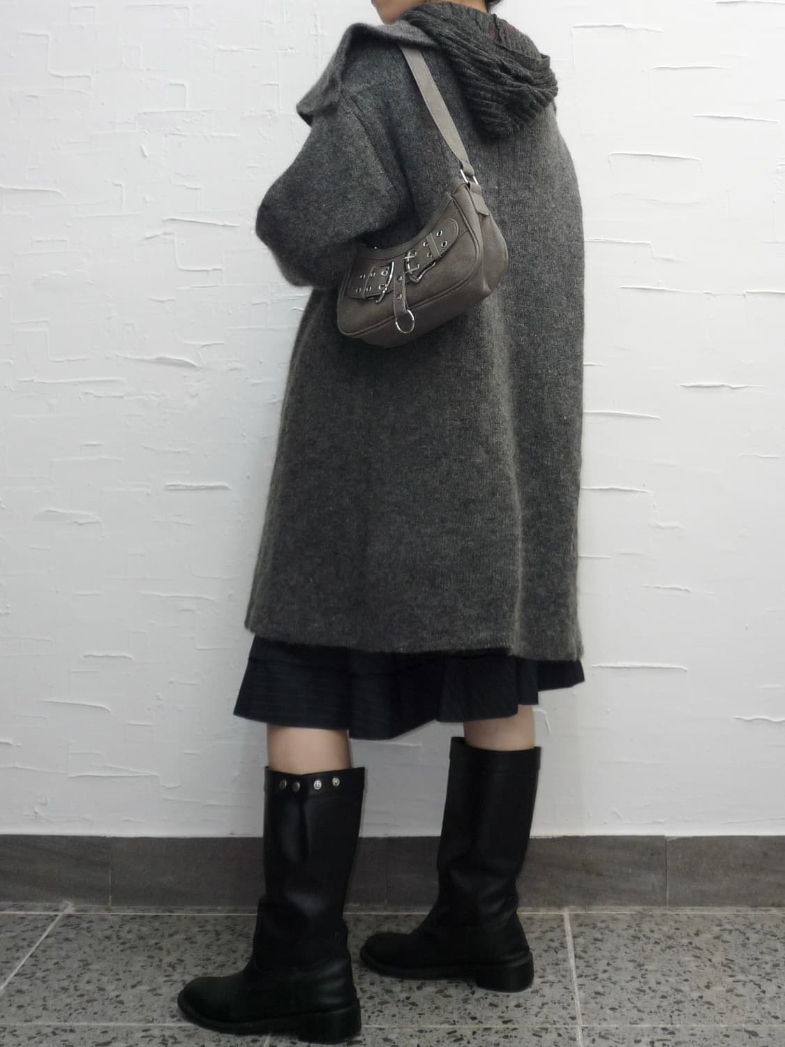 charcoal open coat 상품이미지4