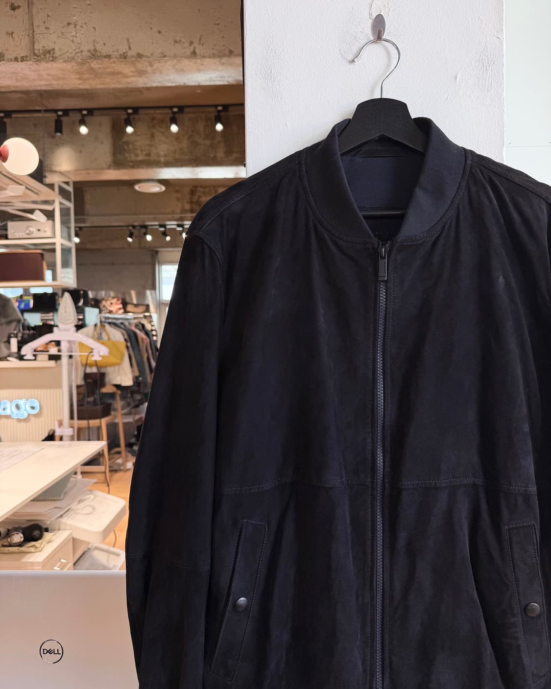 마시모 두띠 블랙 스웨이드 레더 봄버 자켓  상품이미지3