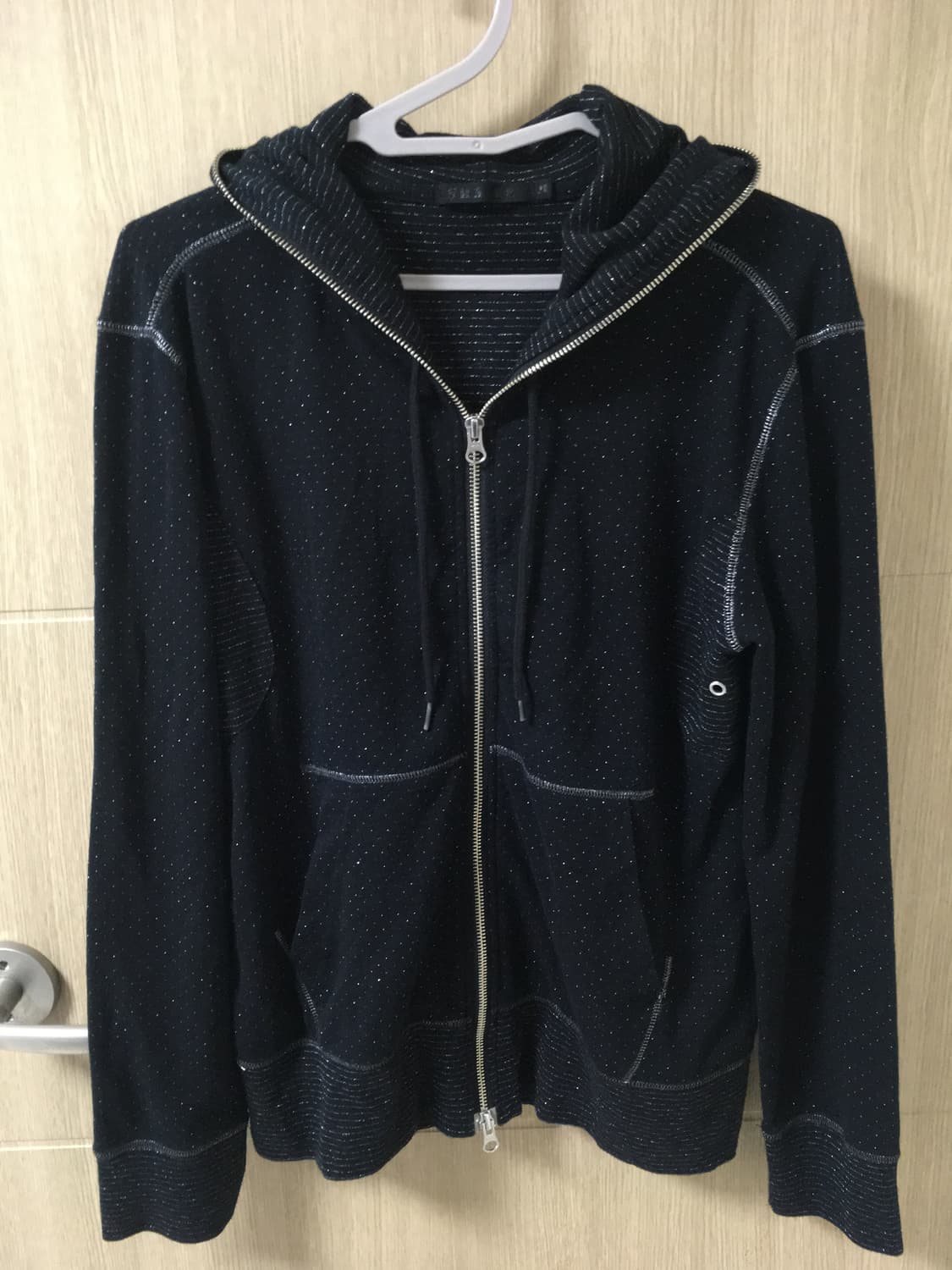 Black stunning dot hood zip up 상품이미지8